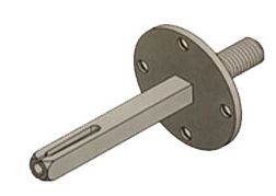 Wisselstift mm met opschroef plaat deurknoppen M8
